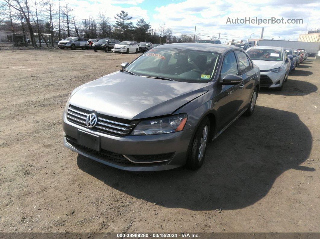 2012 Volkswagen Passat 2.5l S Gray vin: 1VWAP7A38CC090225