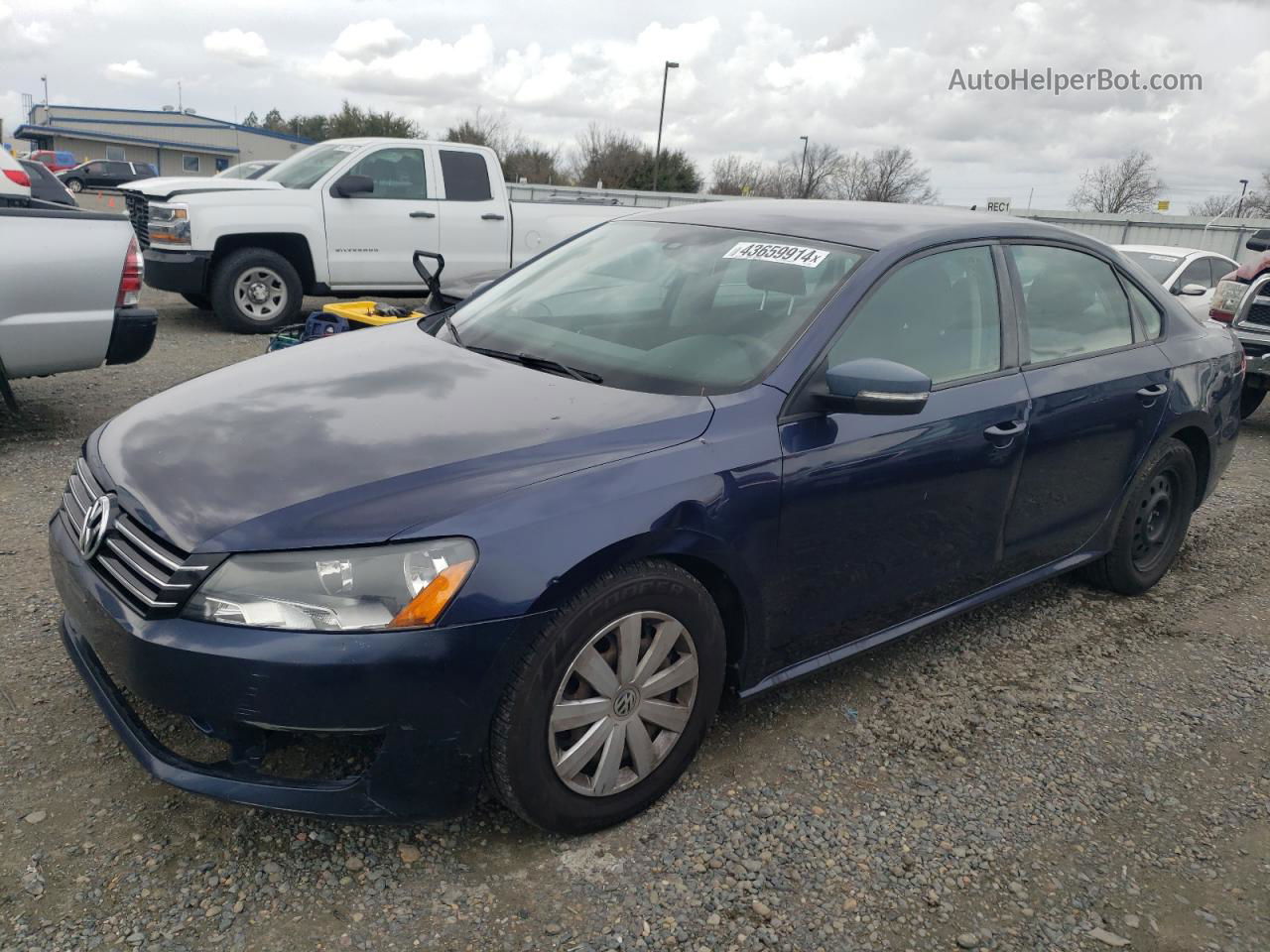 2013 Volkswagen Passat S Blue vin: 1VWAP7A38DC123564