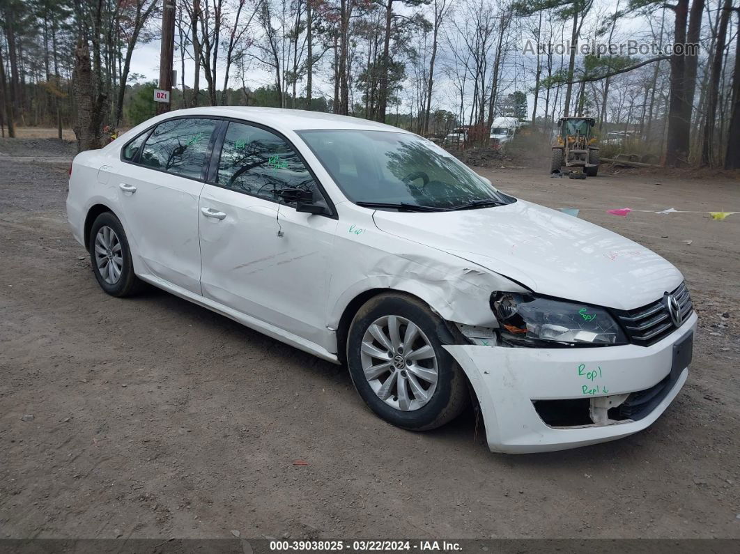 2012 Volkswagen Passat 2.5l S White vin: 1VWAP7A39CC054091