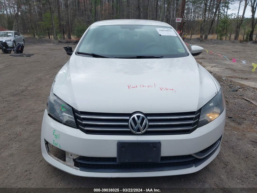 2012 Volkswagen Passat 2.5l S White vin: 1VWAP7A39CC054091