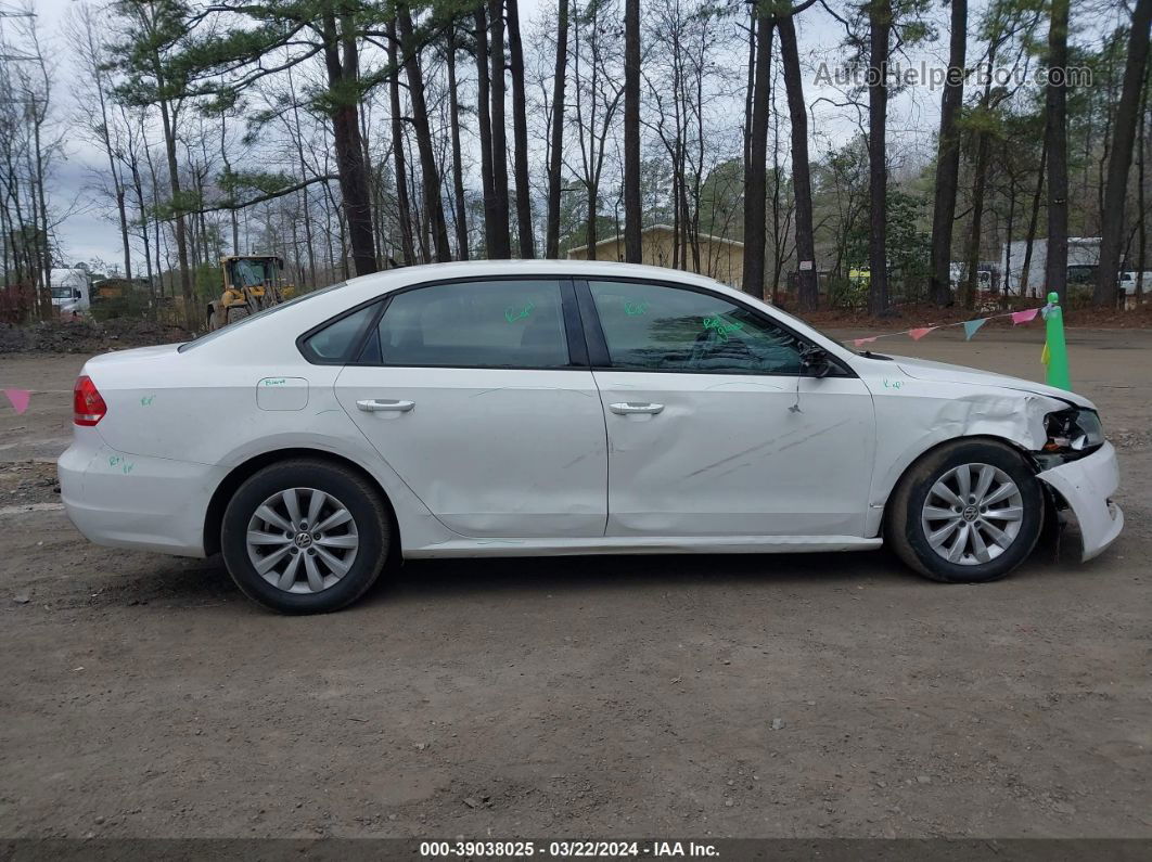 2012 Volkswagen Passat 2.5l S White vin: 1VWAP7A39CC054091