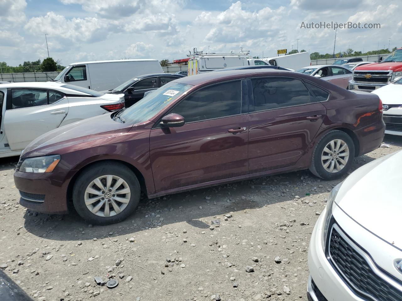 2012 Volkswagen Passat S Maroon vin: 1VWAP7A39CC087138