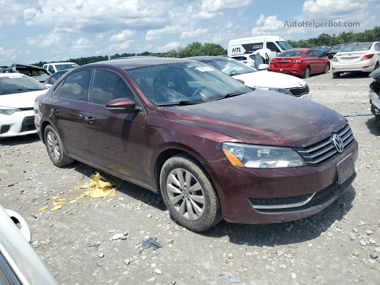 2012 Volkswagen Passat S Maroon vin: 1VWAP7A39CC087138