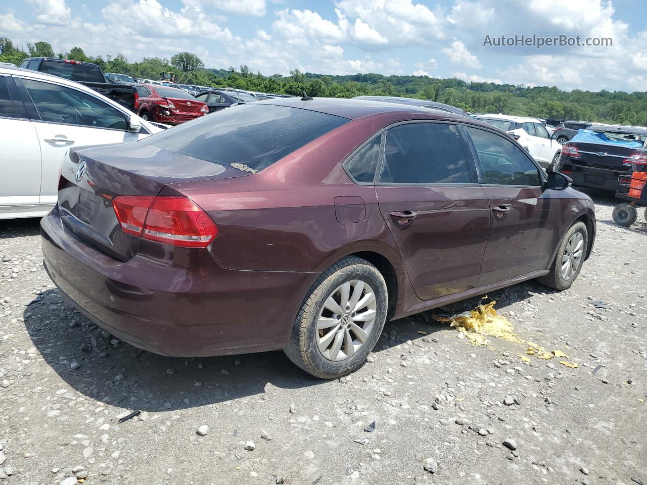 2012 Volkswagen Passat S Maroon vin: 1VWAP7A39CC087138