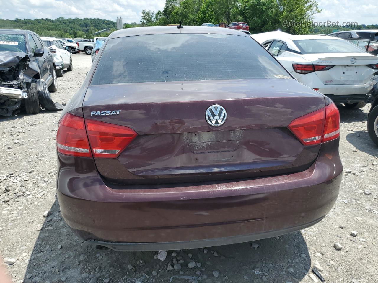 2012 Volkswagen Passat S Maroon vin: 1VWAP7A39CC087138