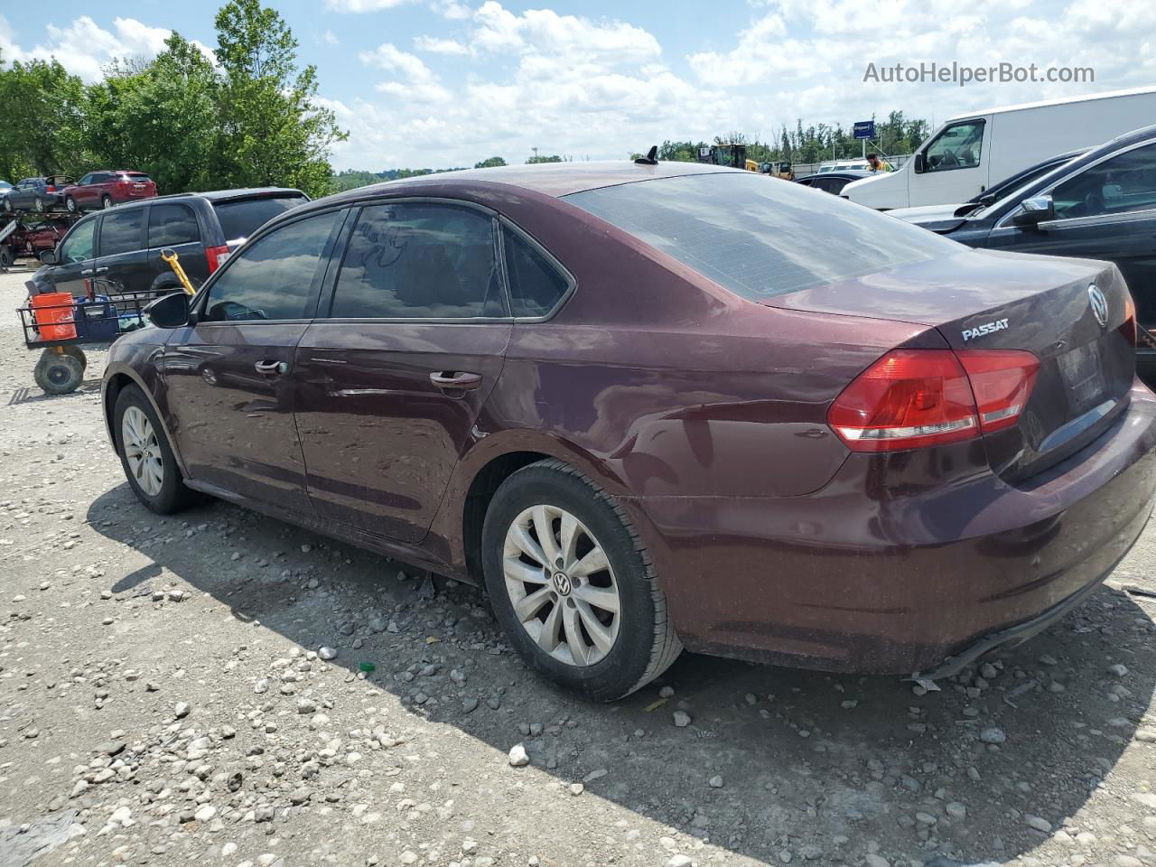 2012 Volkswagen Passat S Maroon vin: 1VWAP7A39CC087138