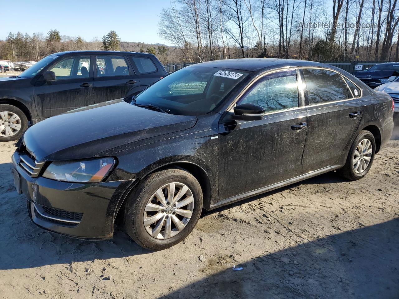 2014 Volkswagen Passat S Черный vin: 1VWAP7A39EC007291