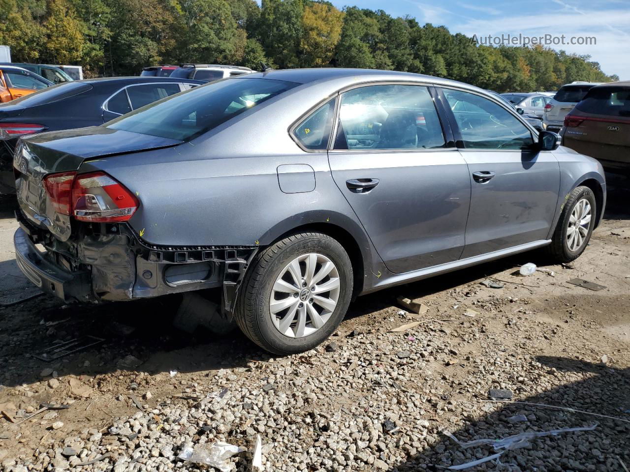 2013 Volkswagen Passat S Gray vin: 1VWAP7A3XDC096884