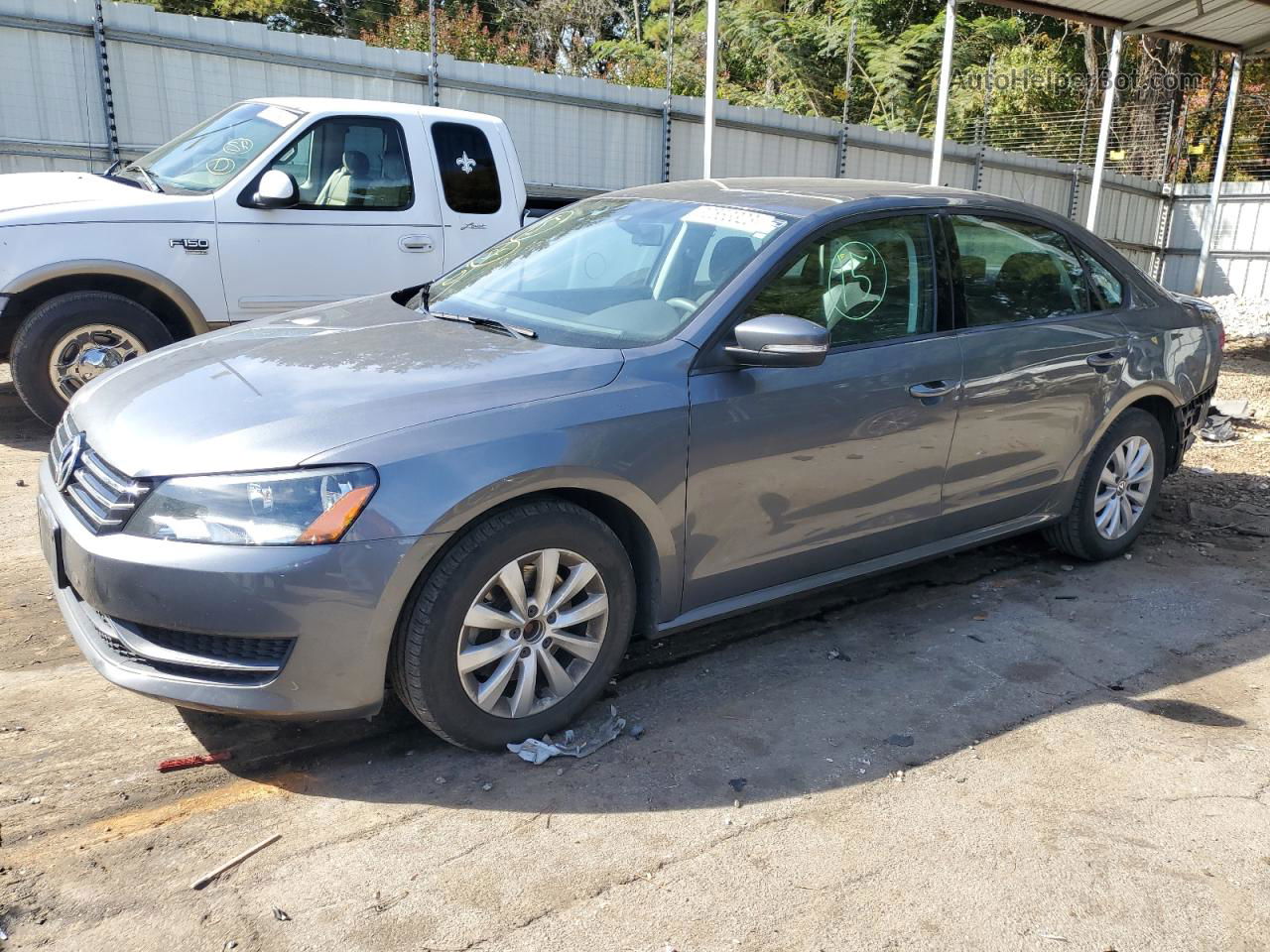 2013 Volkswagen Passat S Gray vin: 1VWAP7A3XDC096884