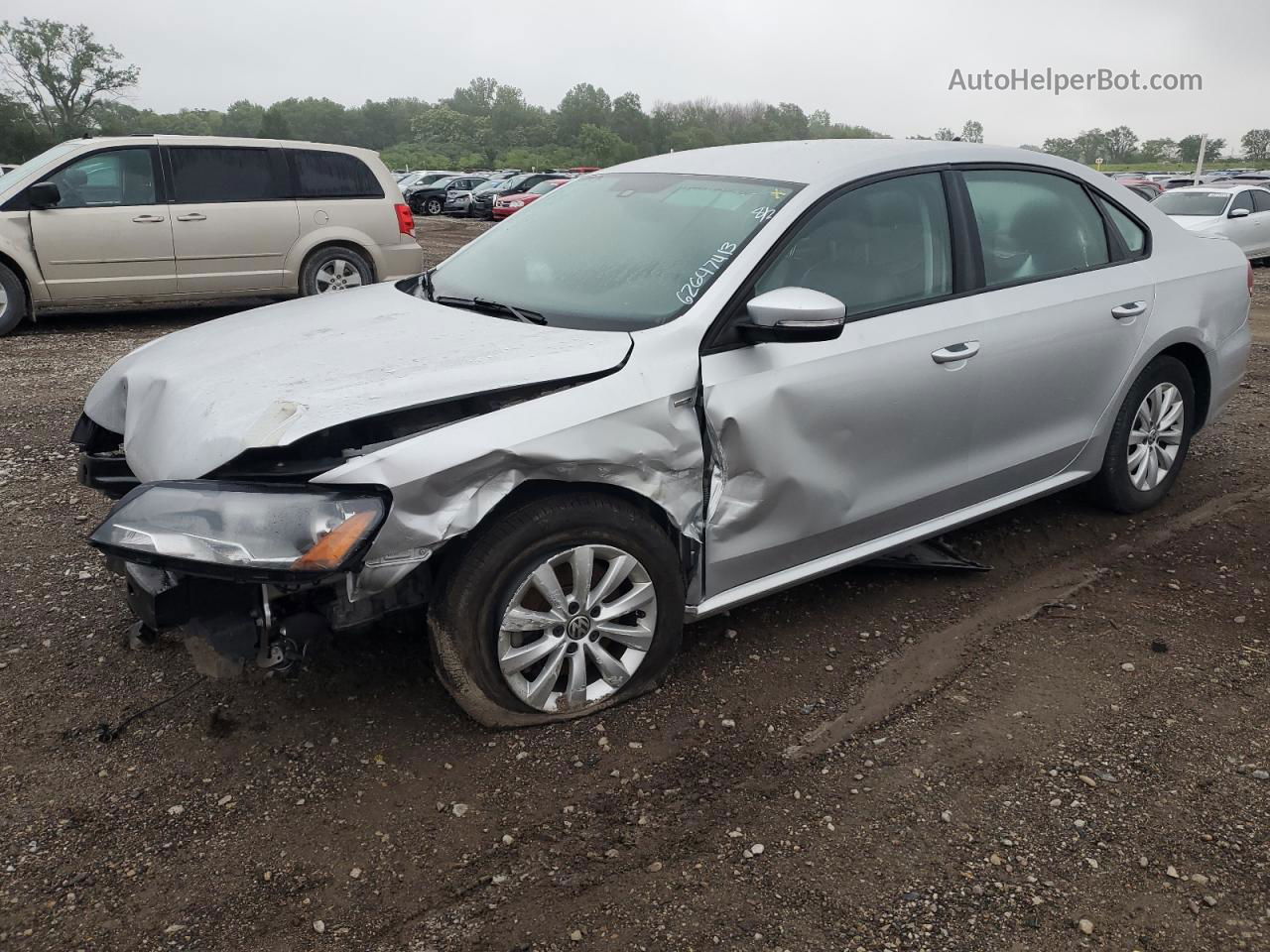 2014 Volkswagen Passat S Silver vin: 1VWAS7A30EC113191