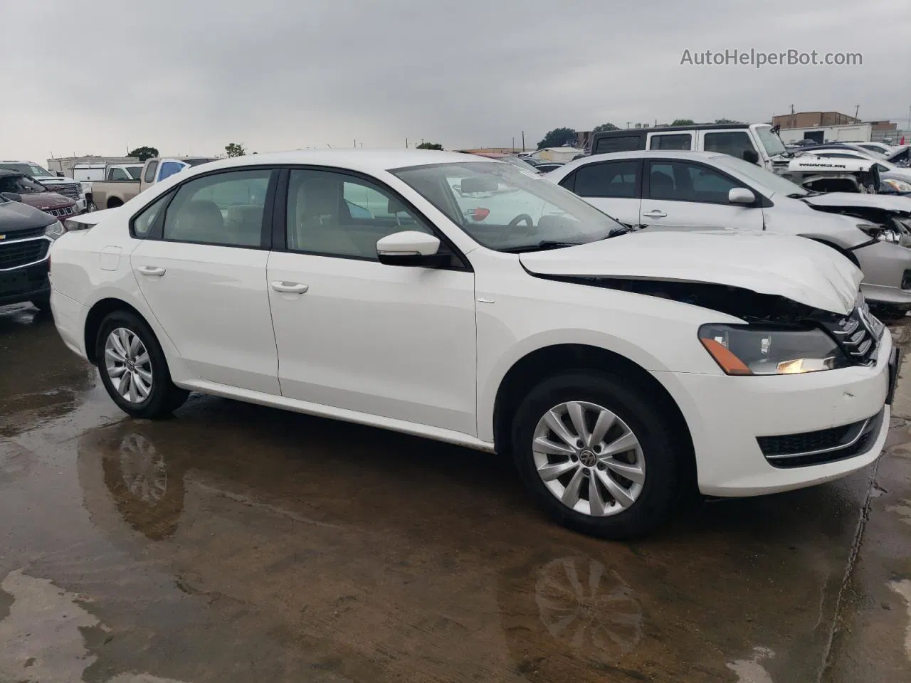 2014 Volkswagen Passat S White vin: 1VWAS7A31EC120229