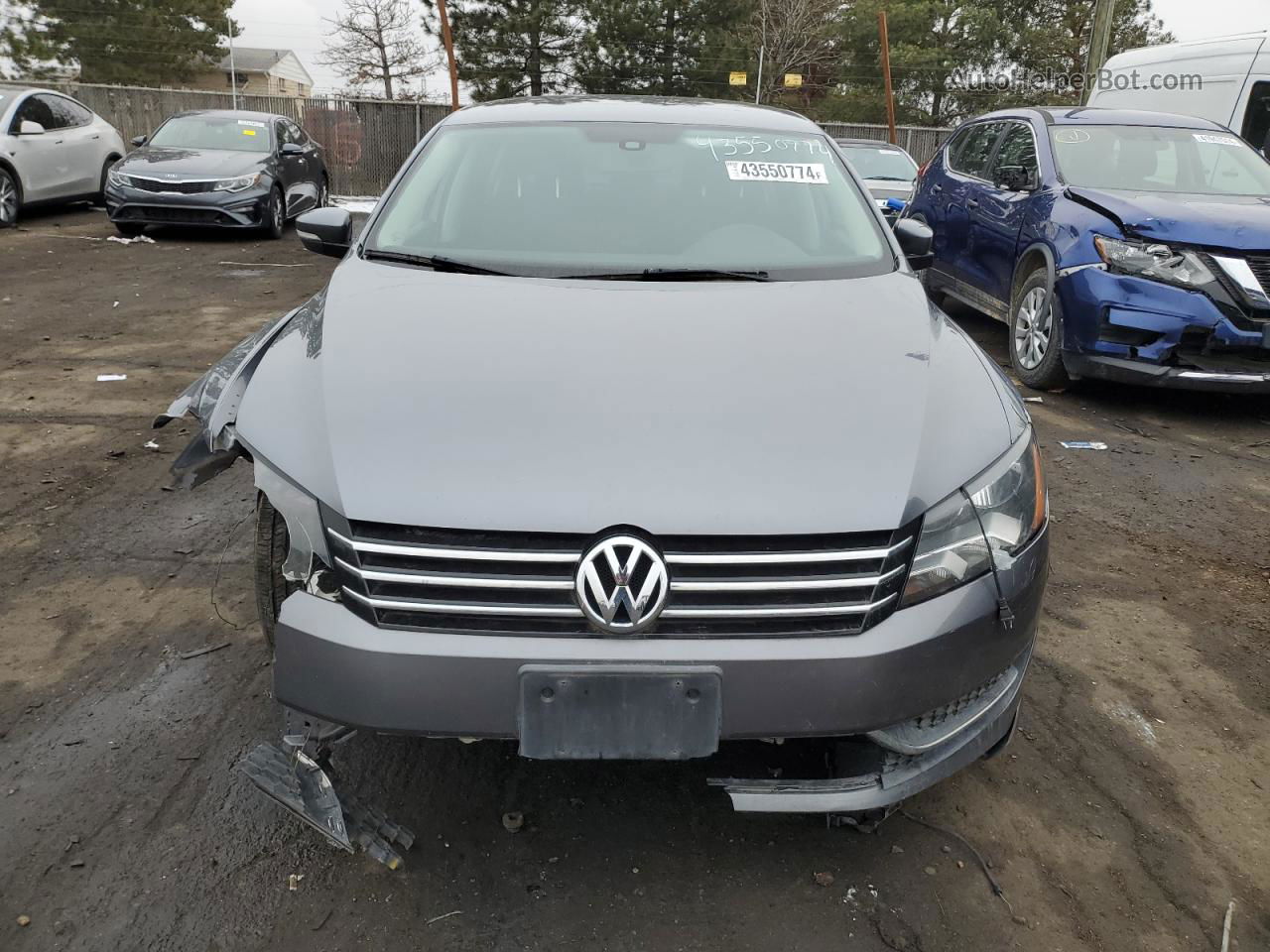 2014 Volkswagen Passat S Серый vin: 1VWAS7A33EC101682