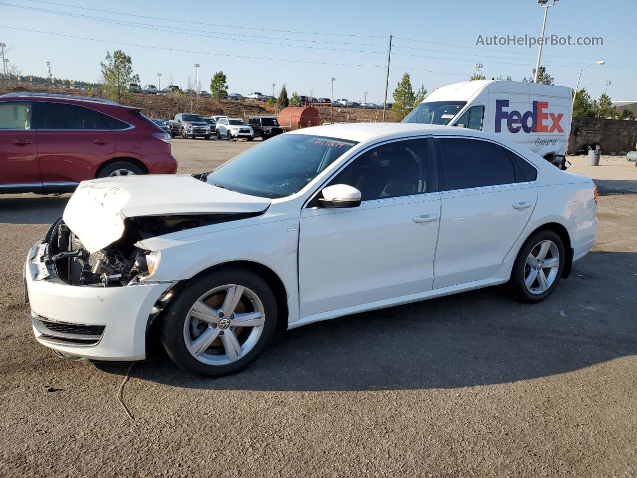 2014 Volkswagen Passat S White vin: 1VWAS7A34EC025096