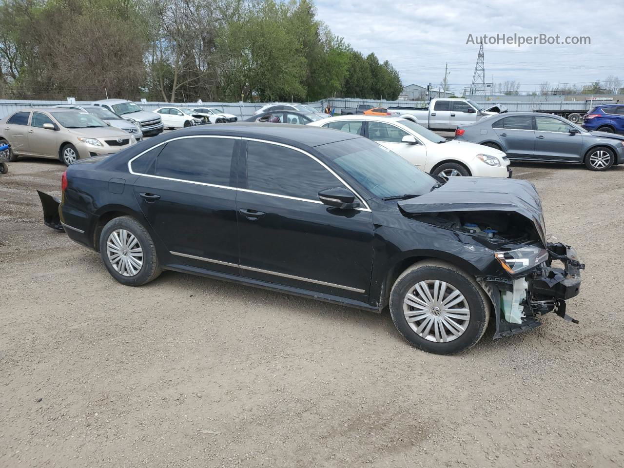 2016 Volkswagen Passat S Черный vin: 1VWAS7A35GC010254