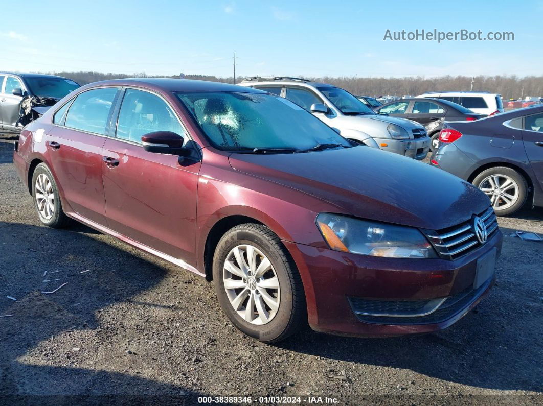 2014 Volkswagen Passat 1.8t Wolfsburg Edition Бордовый vin: 1VWAS7A36EC100820