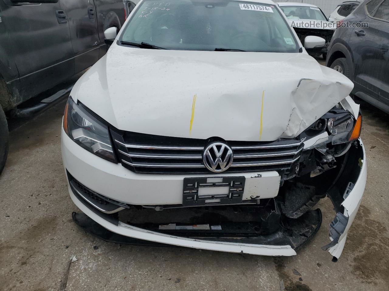 2014 Volkswagen Passat S White vin: 1VWAS7A36EC114667