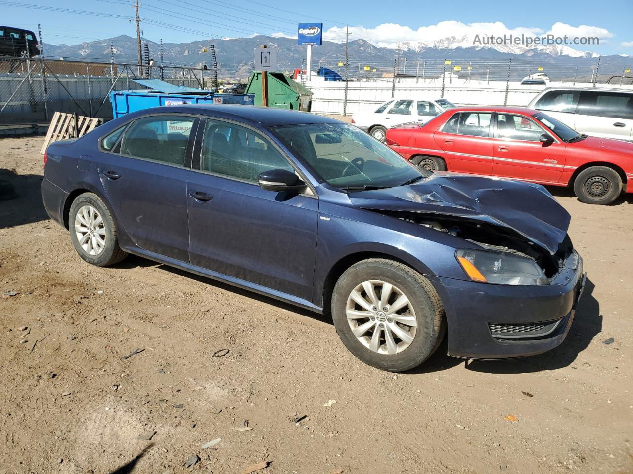 2015 Volkswagen Passat S Blue vin: 1VWAS7A36FC035663