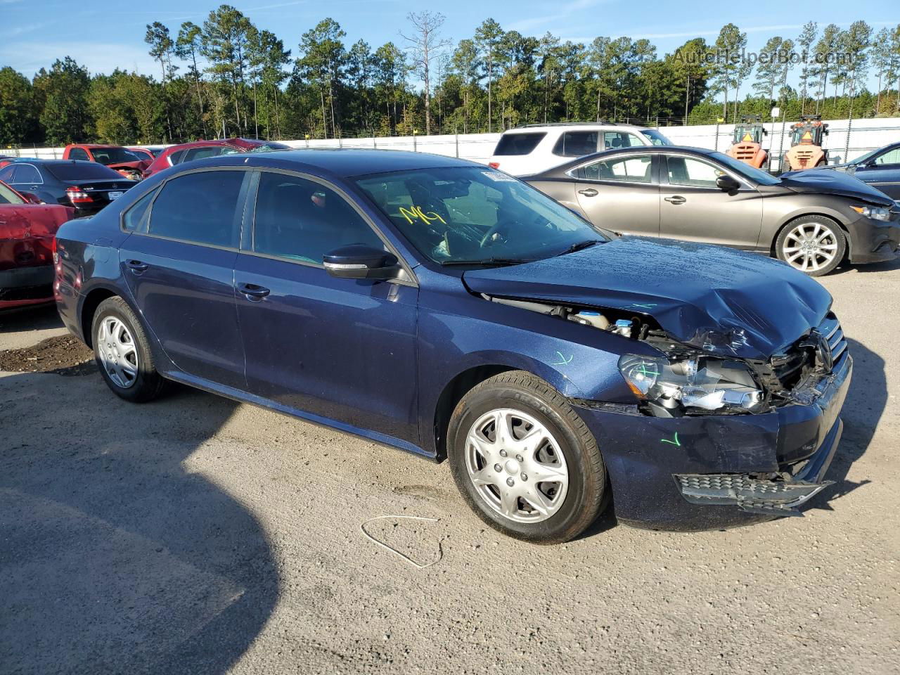 2014 Volkswagen Passat S Blue vin: 1VWAS7A38EC097709