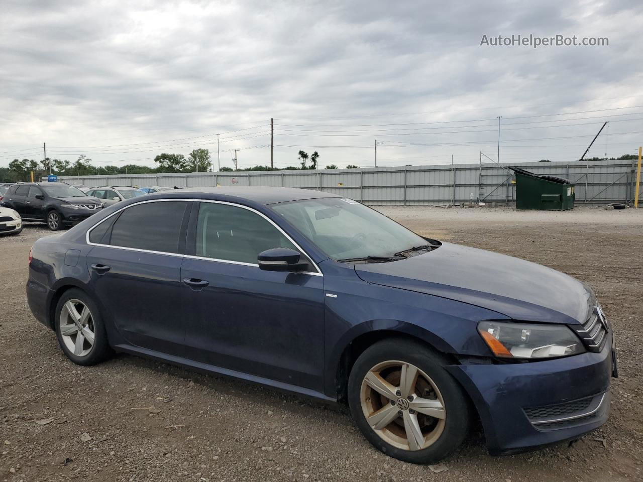 2014 Volkswagen Passat S Blue vin: 1VWAT7A30EC056830