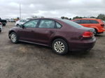 2014 Volkswagen Passat S Maroon vin: 1VWAT7A30EC077631