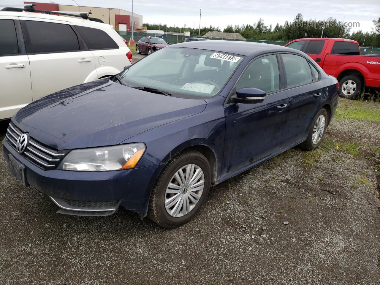 2015 Volkswagen Passat S Синий vin: 1VWAT7A30FC062497