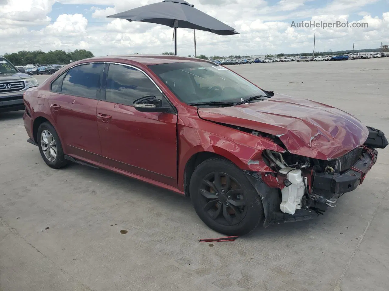 2017 Volkswagen Passat S Red vin: 1VWAT7A30HC002545