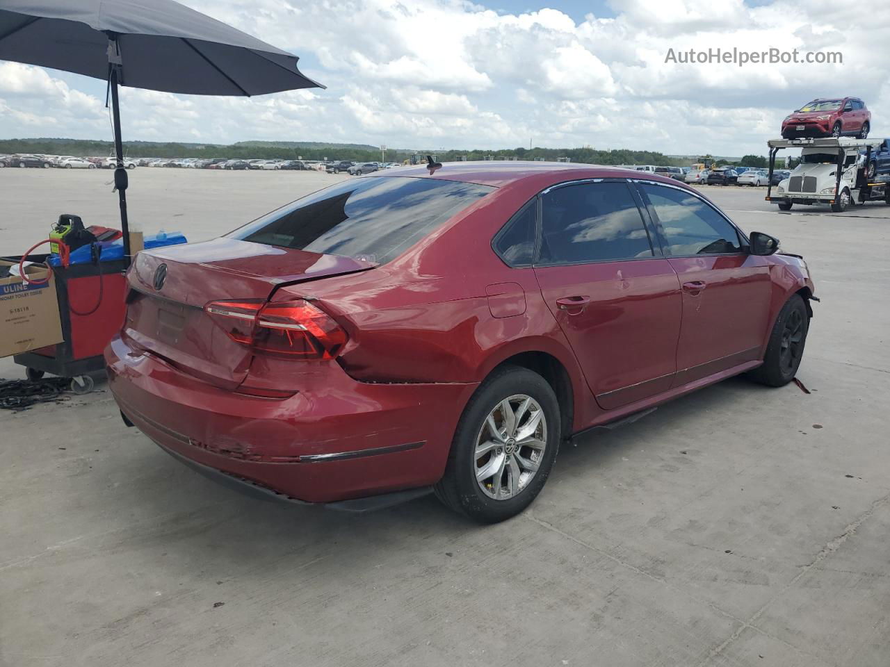 2017 Volkswagen Passat S Red vin: 1VWAT7A30HC002545