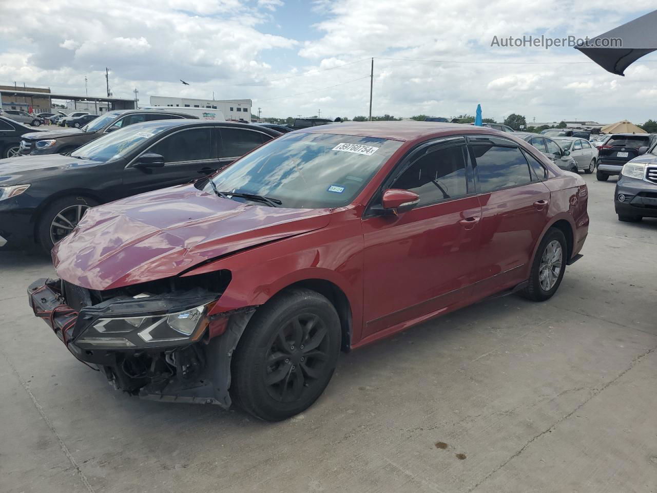 2017 Volkswagen Passat S Red vin: 1VWAT7A30HC002545