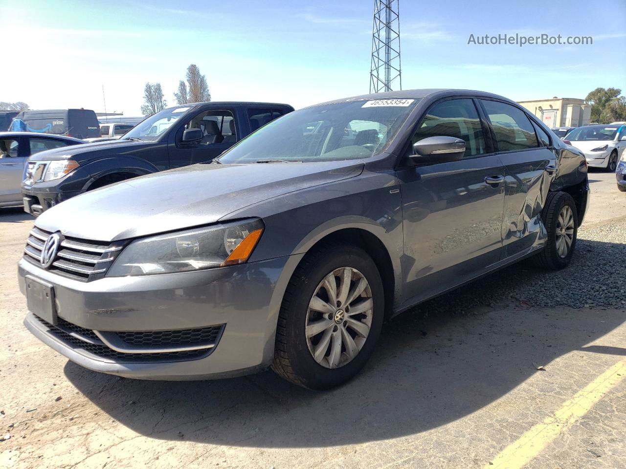 2014 Volkswagen Passat S Gray vin: 1VWAT7A31EC027465