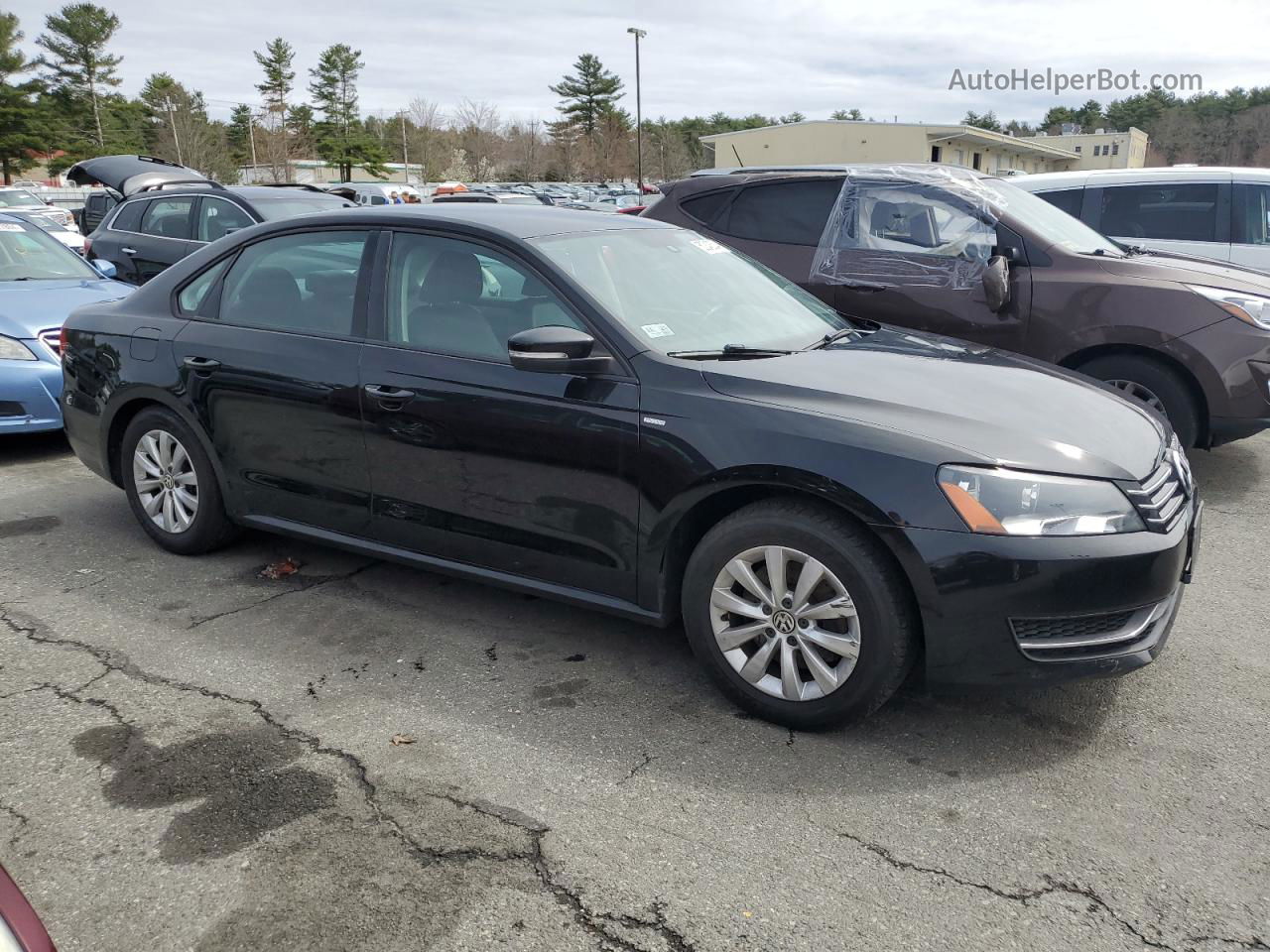 2014 Volkswagen Passat S Black vin: 1VWAT7A31EC083146