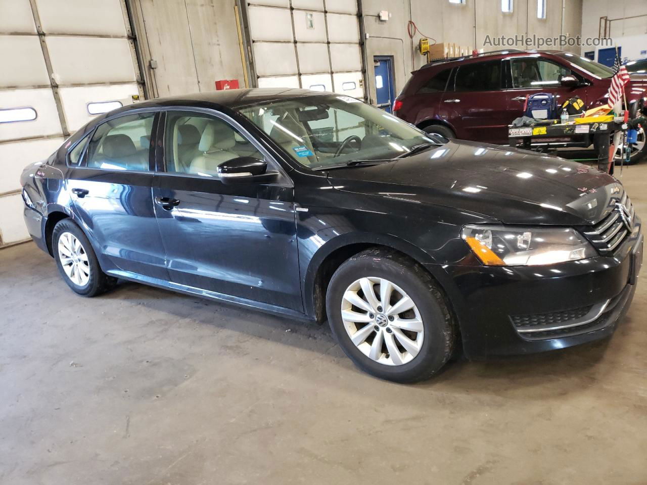 2014 Volkswagen Passat S Black vin: 1VWAT7A31EC119630