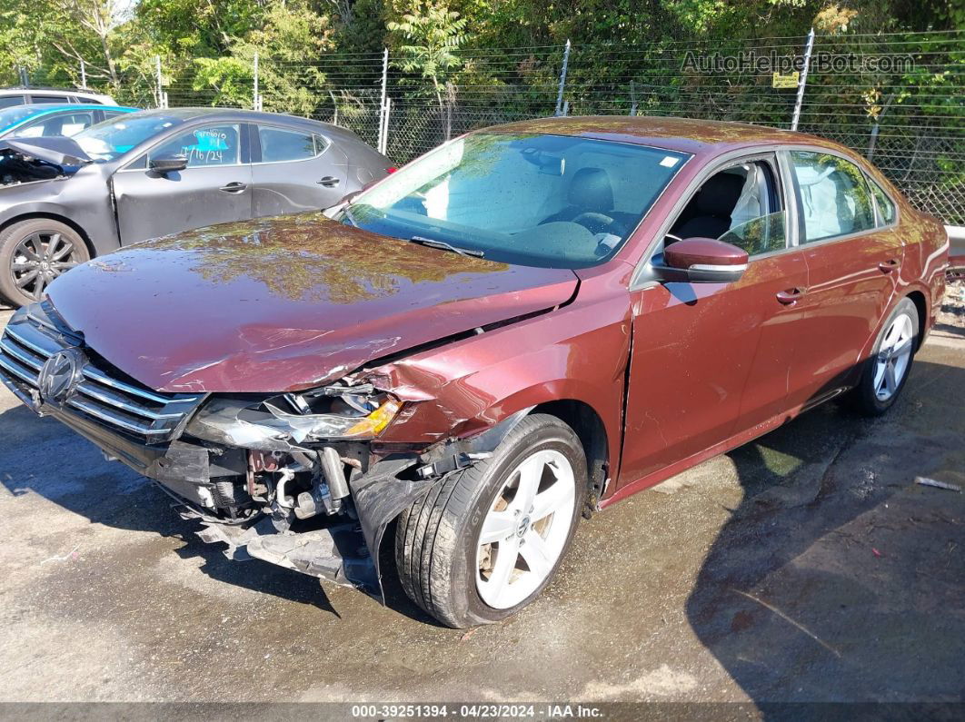 2014 Volkswagen Passat 1.8t S Burgundy vin: 1VWAT7A32EC068252