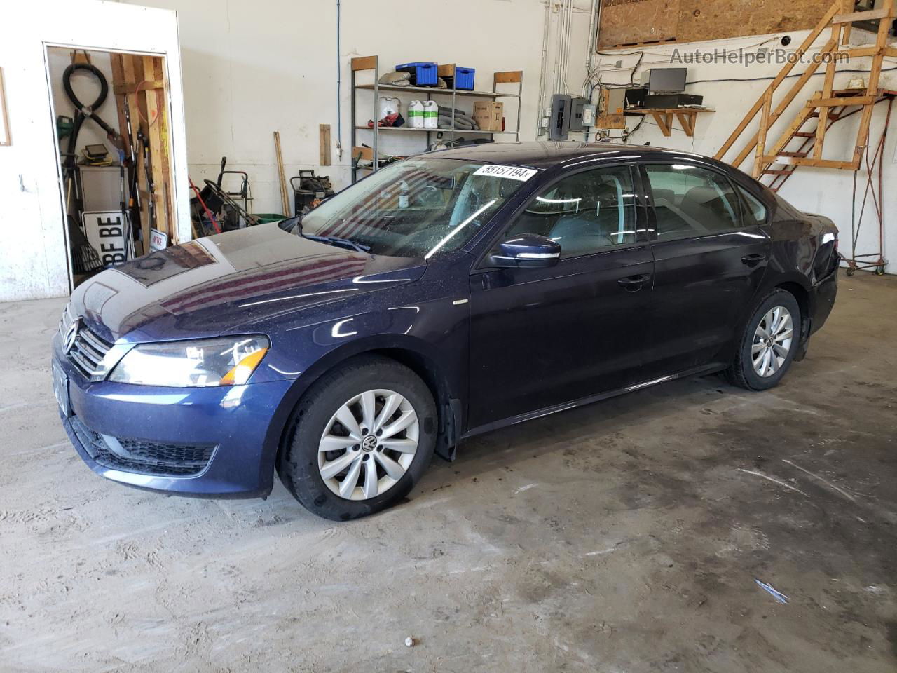 2014 Volkswagen Passat S Blue vin: 1VWAT7A32EC072494