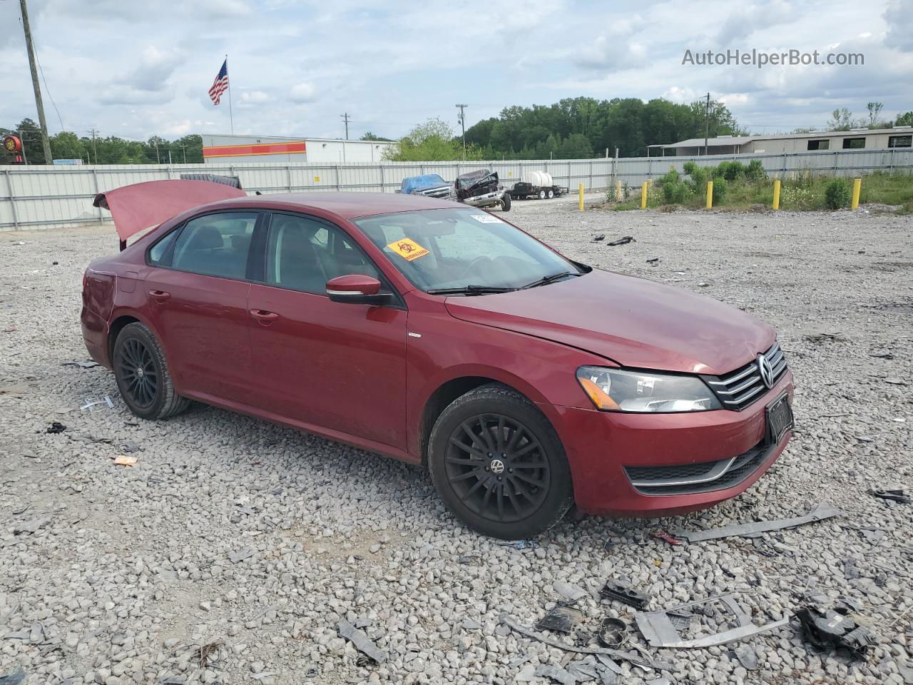 2015 Volkswagen Passat S Red vin: 1VWAT7A32FC049881