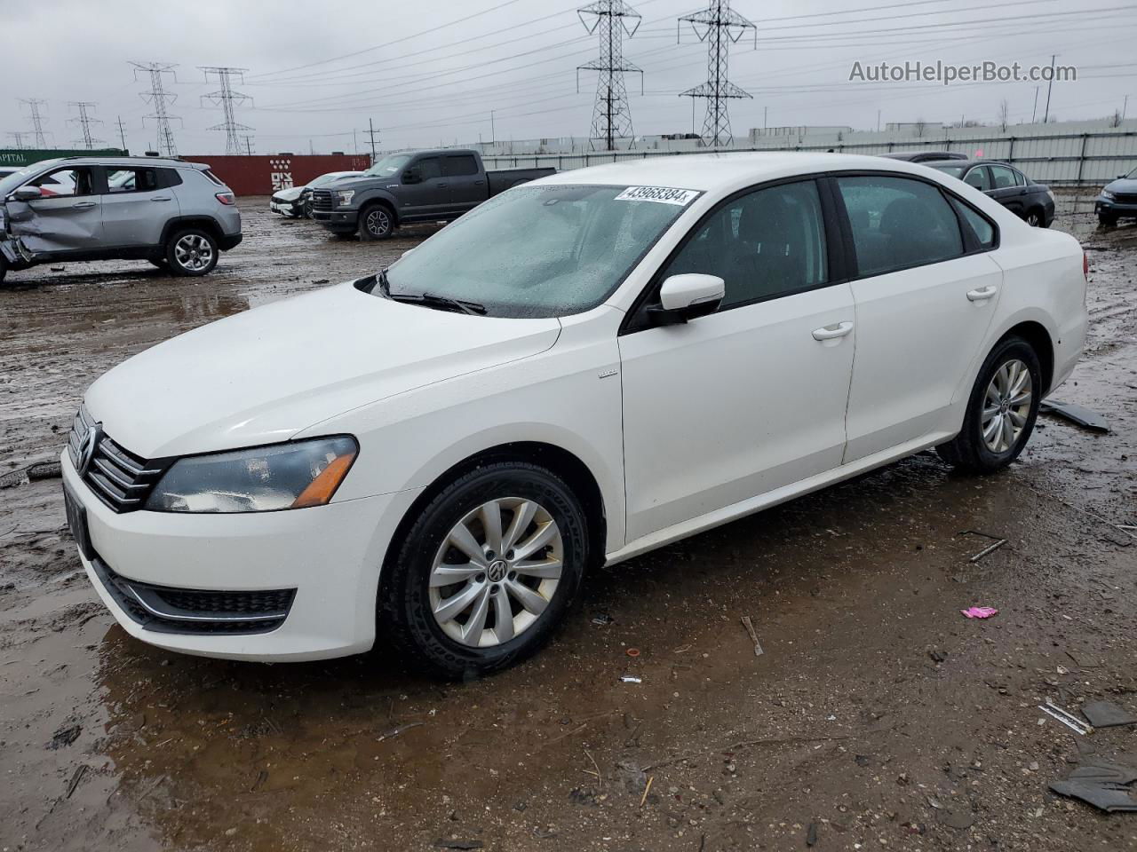 2015 Volkswagen Passat S Белый vin: 1VWAT7A33FC047718