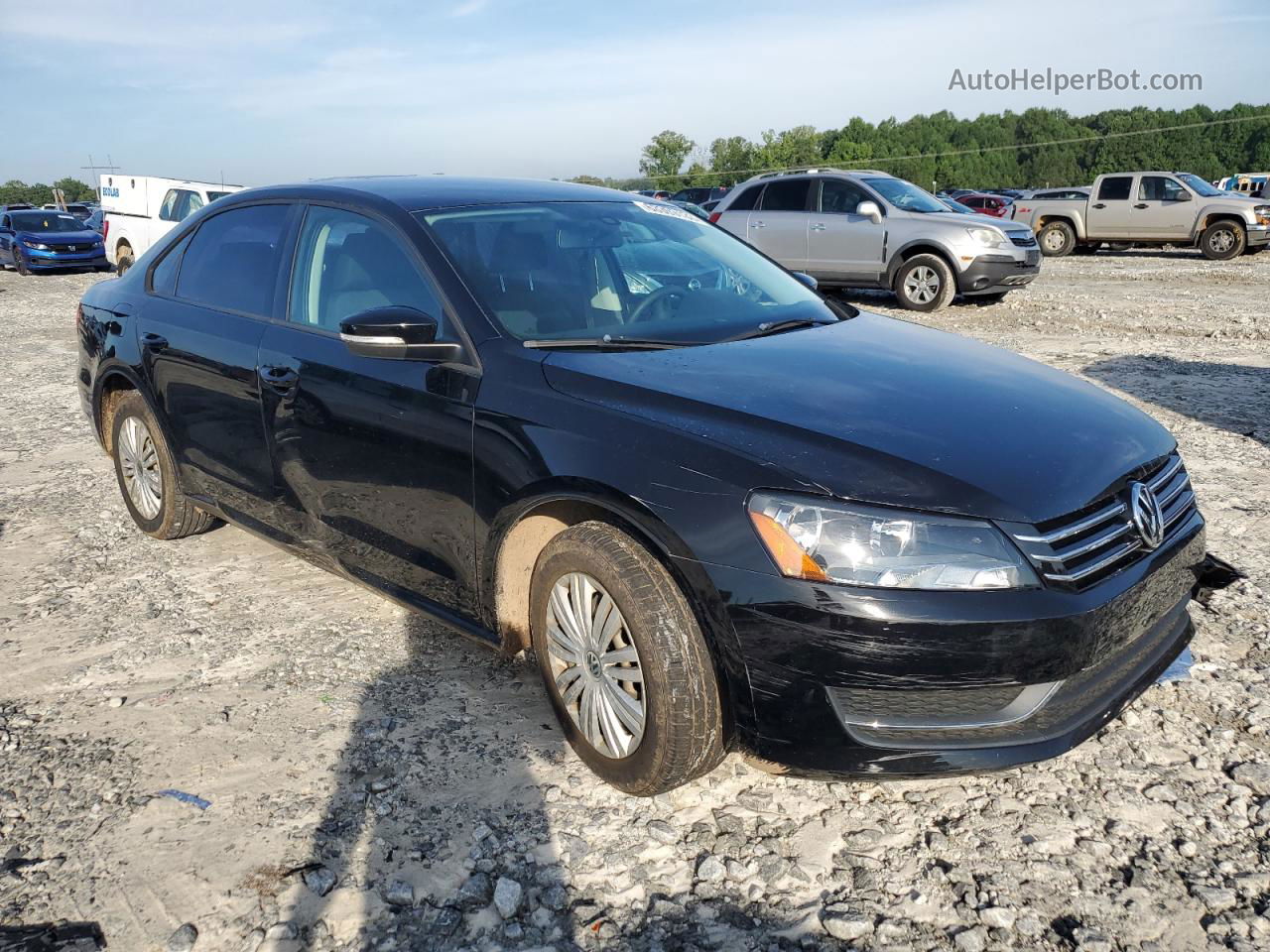 2015 Volkswagen Passat S Черный vin: 1VWAT7A33FC091055