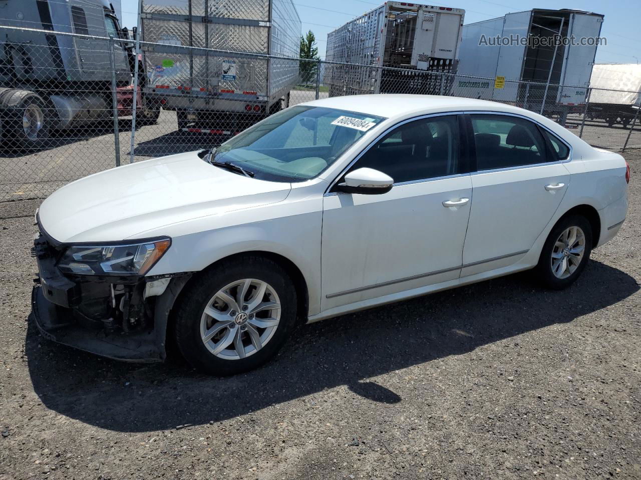 2016 Volkswagen Passat S White vin: 1VWAT7A33GC024635