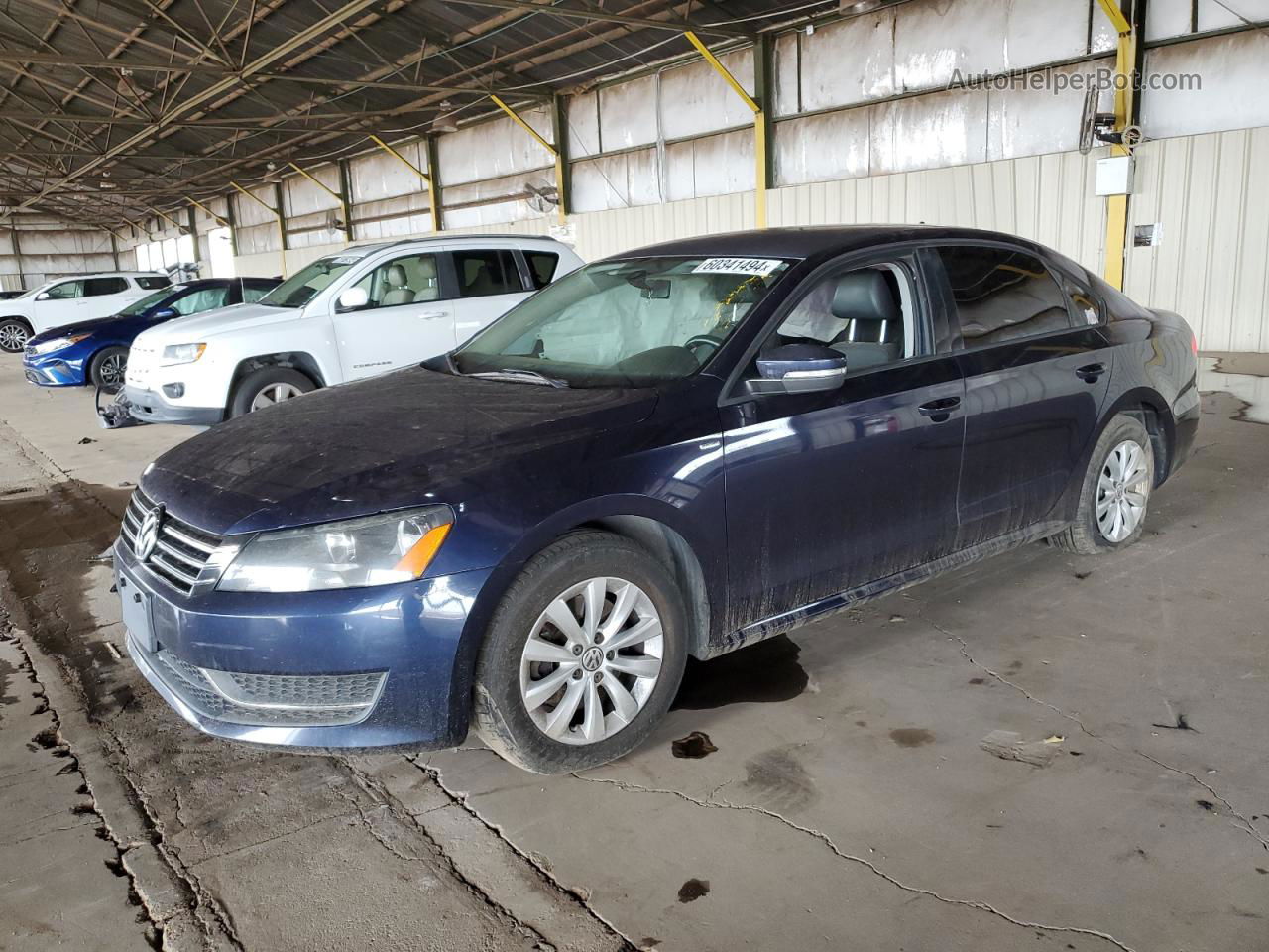 2015 Volkswagen Passat S Синий vin: 1VWAT7A34FC049025