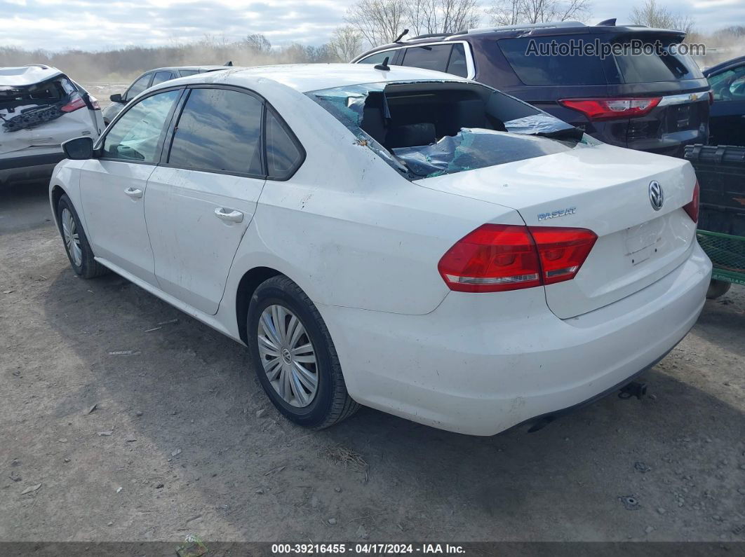 2014 Volkswagen Passat 1.8t S White vin: 1VWAT7A35EC092397