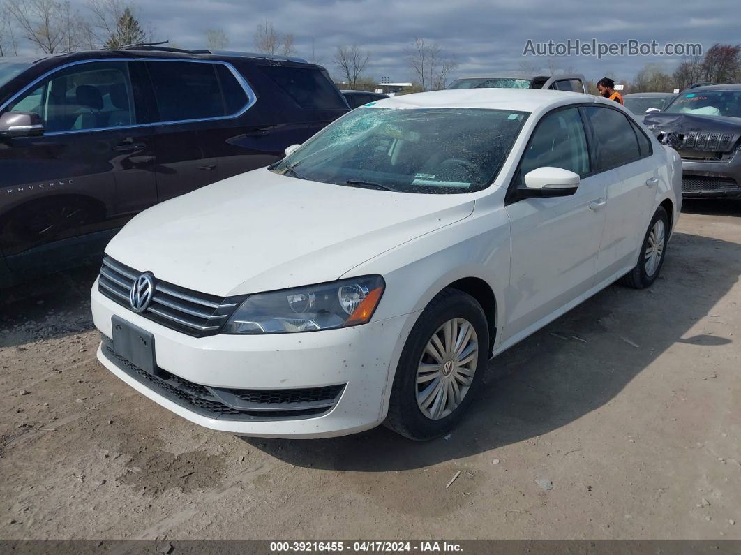 2014 Volkswagen Passat 1.8t S White vin: 1VWAT7A35EC092397