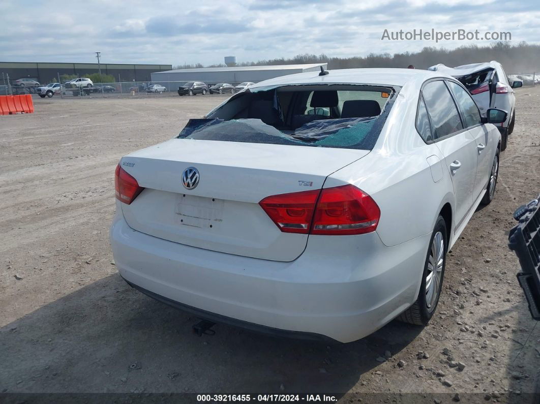 2014 Volkswagen Passat 1.8t S White vin: 1VWAT7A35EC092397