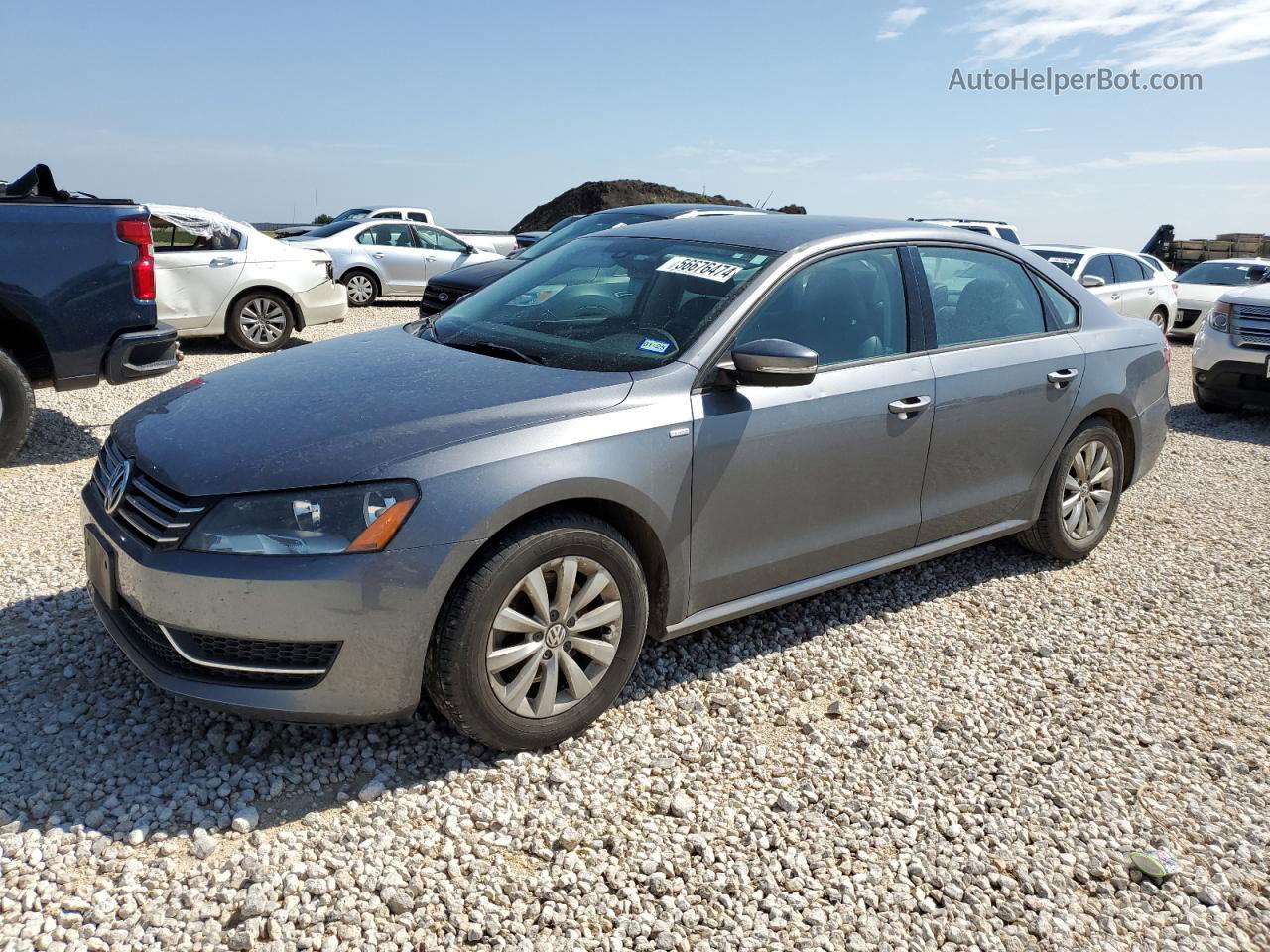 2015 Volkswagen Passat S Gray vin: 1VWAT7A35FC041080