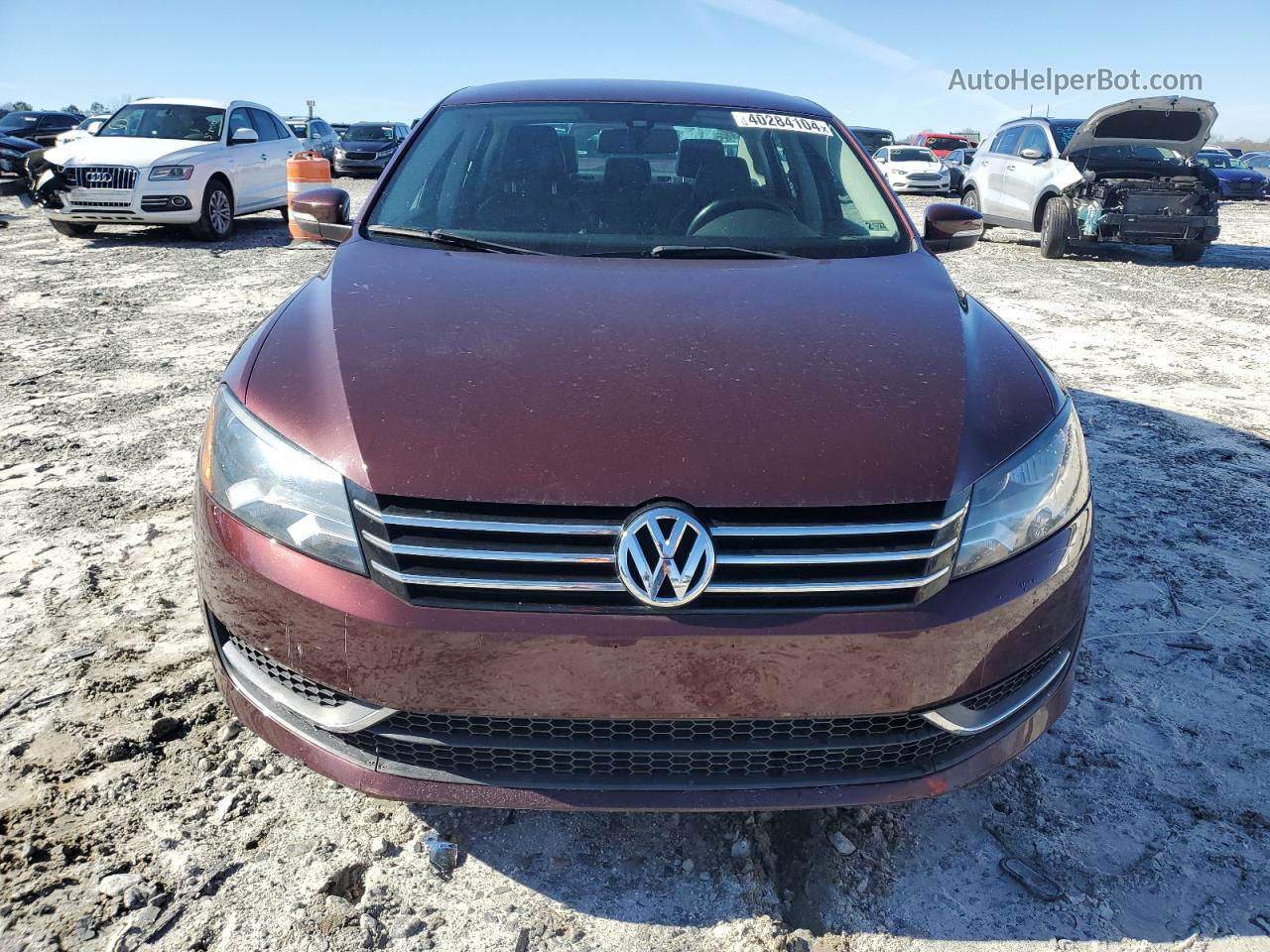 2014 Volkswagen Passat S Maroon vin: 1VWAT7A36EC032127