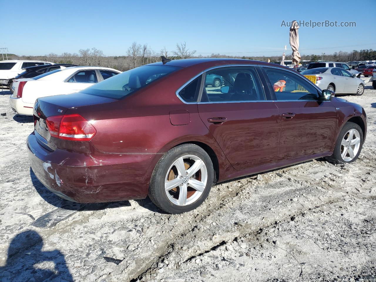 2014 Volkswagen Passat S Maroon vin: 1VWAT7A36EC032127