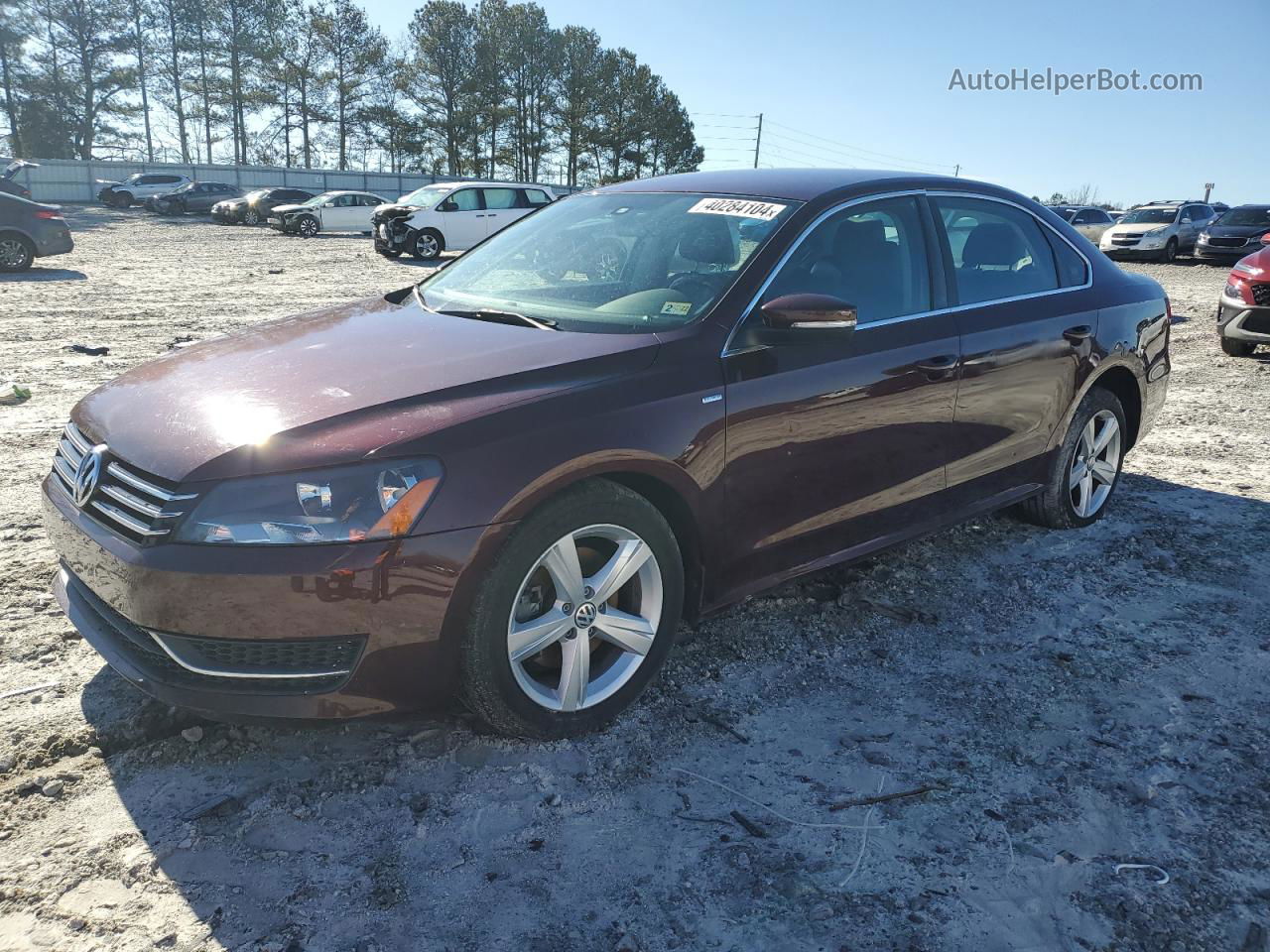 2014 Volkswagen Passat S Maroon vin: 1VWAT7A36EC032127