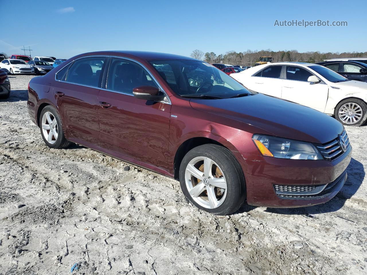 2014 Volkswagen Passat S Maroon vin: 1VWAT7A36EC032127