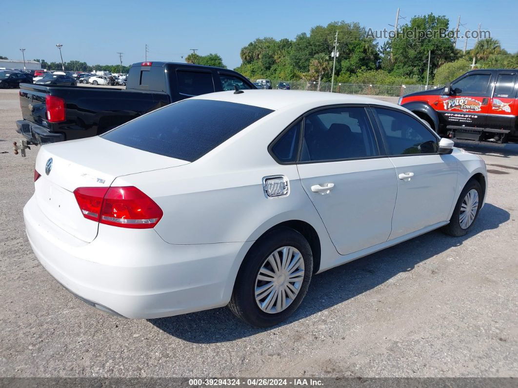 2014 Volkswagen Passat 1.8t S White vin: 1VWAT7A36EC103388