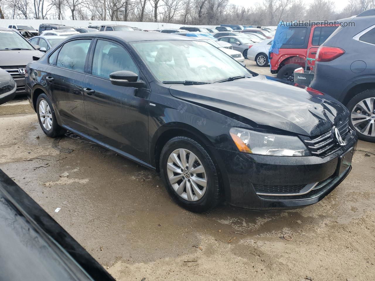 2015 Volkswagen Passat S Черный vin: 1VWAT7A36FC009531