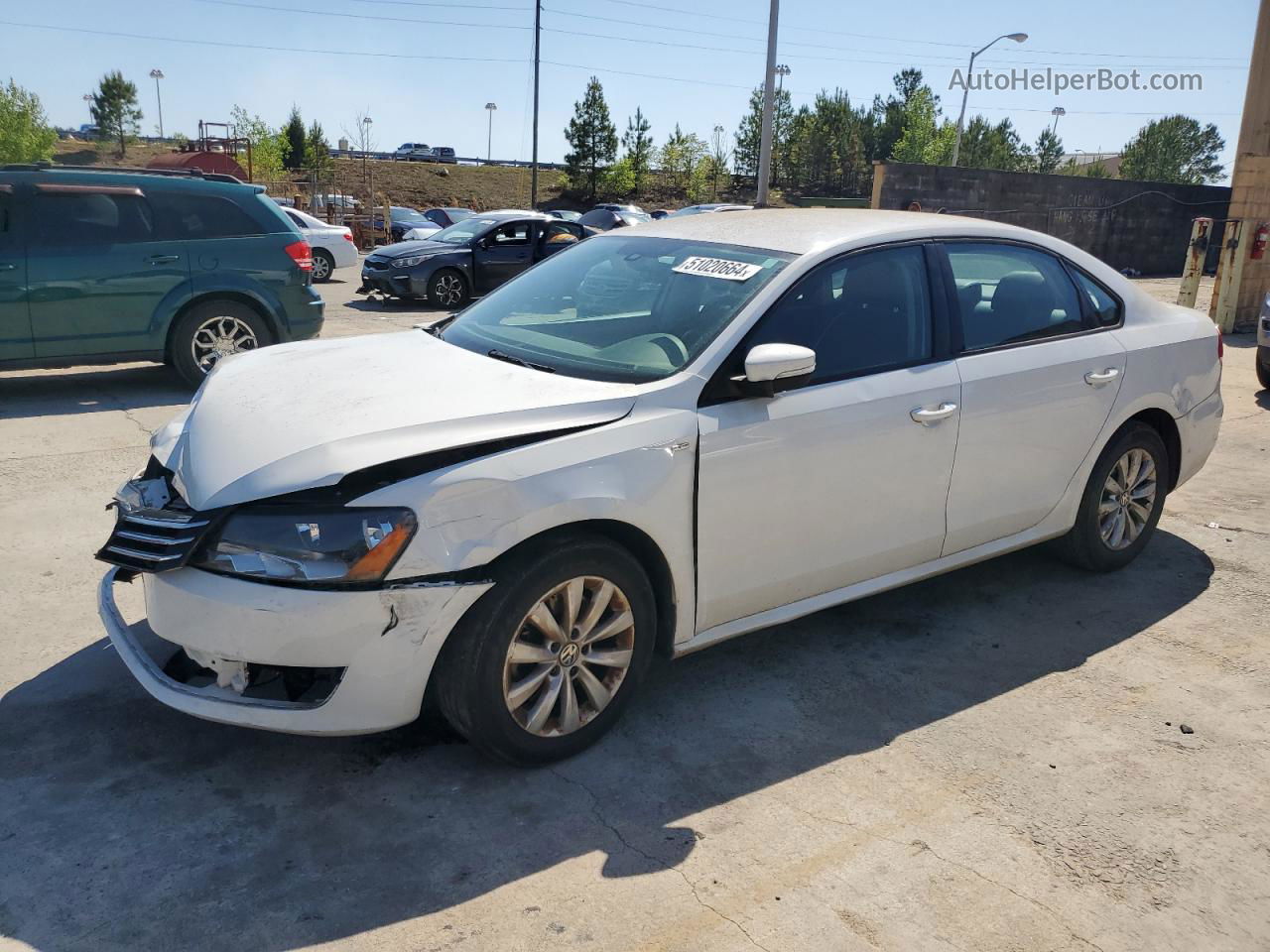 2015 Volkswagen Passat S White vin: 1VWAT7A36FC019766