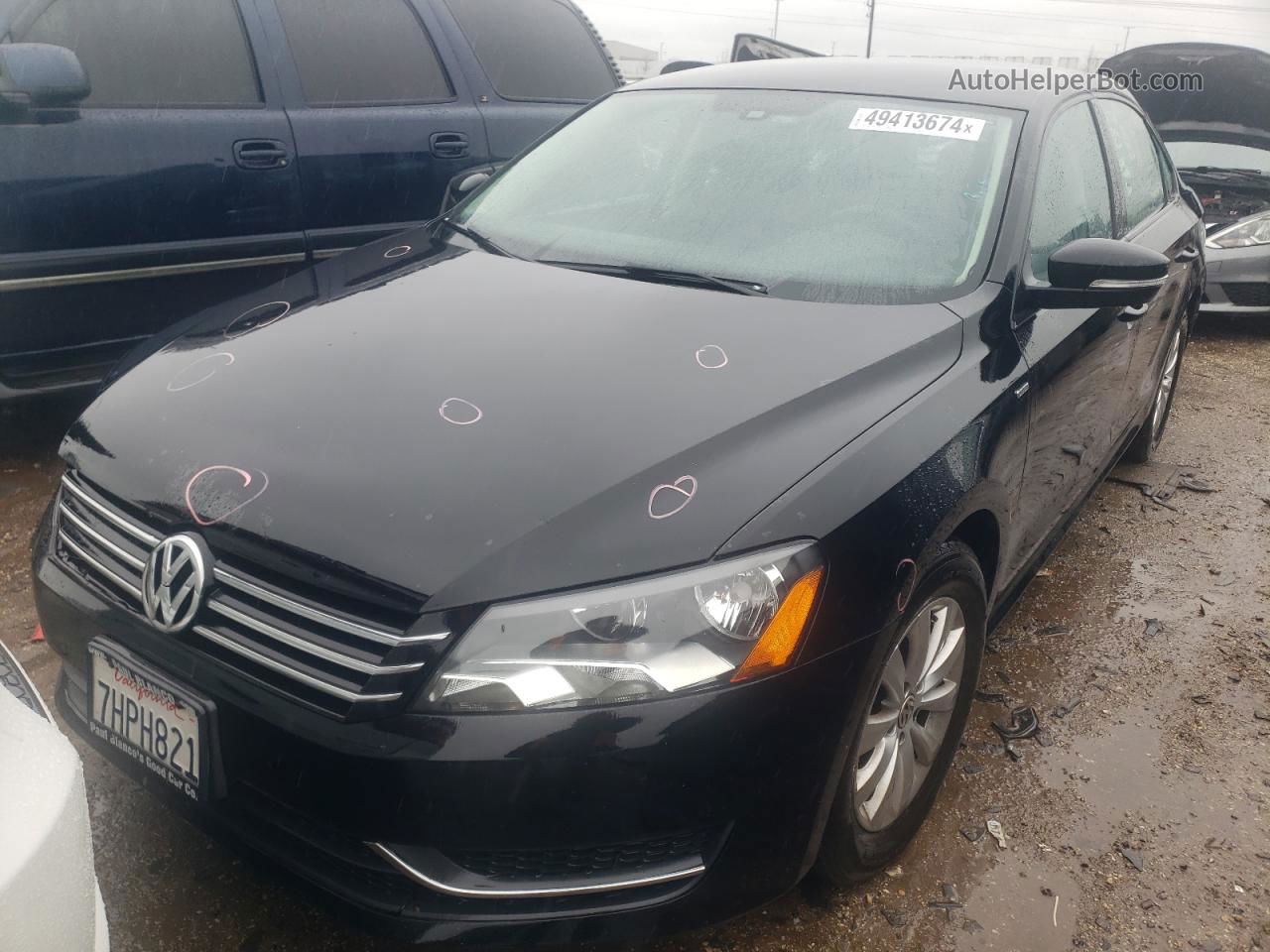 2015 Volkswagen Passat S Черный vin: 1VWAT7A36FC035854